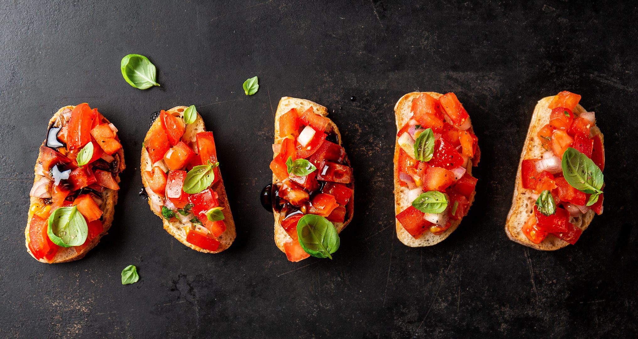 Bruschetta with Tomatoes, Blue Cheese and Pecans