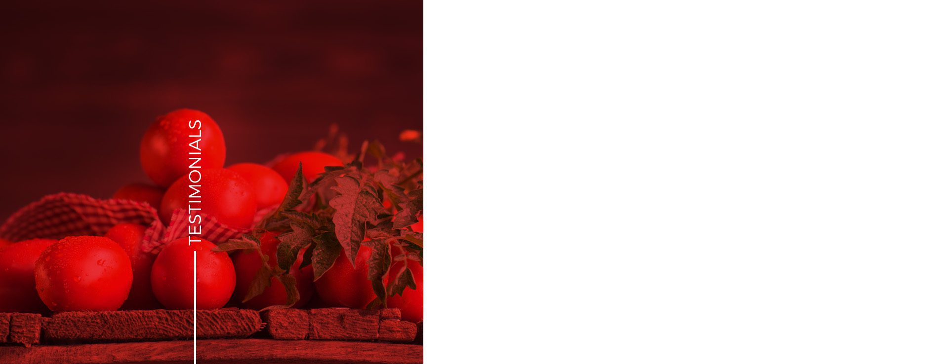 tomatoes on wooden table with red overlay
