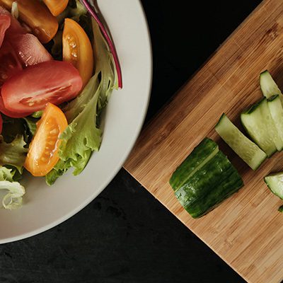 cucumbers on cutting board